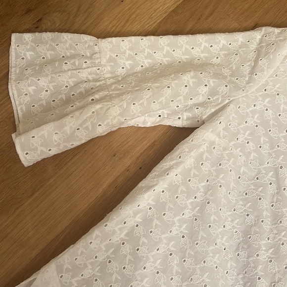 🆕 Lilly Pulitzer Ginger Top Resort White Fishy Eyelet Women’s Size XS - Picture 9 of 15
